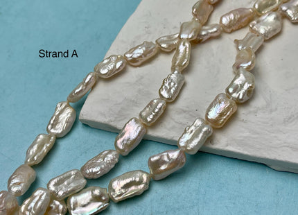 6-11x10-18 mm AAA Natural White and Pink Biwa Stick Freshwater Pearl Beads Genuine High Luster Rare Biwa Keshi Freshwater Pearls #P2970