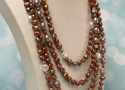64-72 inches 5-13 mm Mixed Genuine Pearl Necklace Multi Color Pearl Beads Bridal Pearl Necklace Long Genuine Mixed Pearl Necklace #P2971