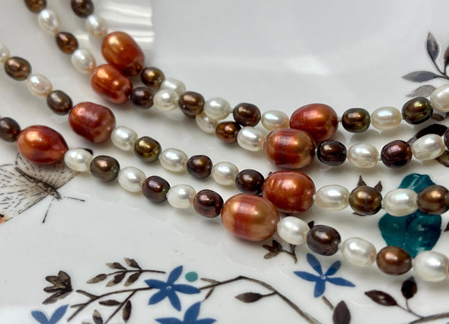 64-72 inches 5-13 mm Mixed Genuine Pearl Necklace Multi Color Pearl Beads Bridal Pearl Necklace Long Genuine Mixed Pearl Necklace #P2971
