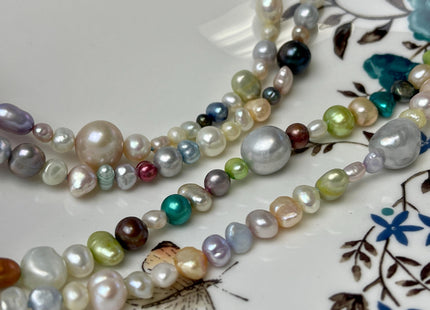 64-72 inches 5-13 mm Mixed Genuine Pearl Necklace Multi Color Pearl Beads Bridal Pearl Necklace Long Genuine Mixed Pearl Necklace #P2971