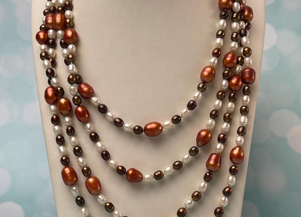 64-72 inches 5-13 mm Mixed Genuine Pearl Necklace Multi Color Pearl Beads Bridal Pearl Necklace Long Genuine Mixed Pearl Necklace #P2971