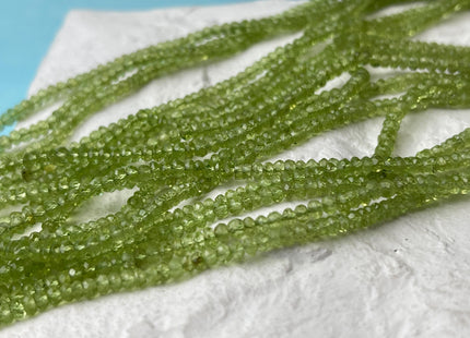 3-3.5 mm AAA Natural Color Faceted Rondelle Peridot Gemstone Beads Top Quality Green Peridot Gemstone Beads #4688