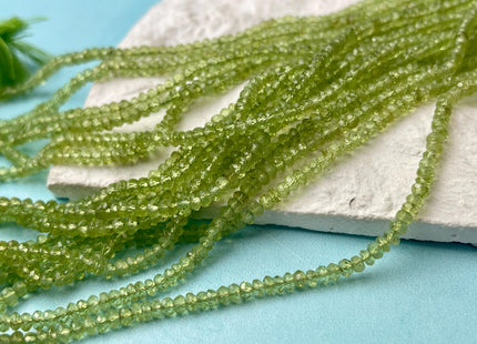 3-3.5 mm AAA Natural Color Faceted Rondelle Peridot Gemstone Beads Top Quality Green Peridot Gemstone Beads #4688