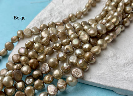 7-9 mm Beige Sage Green Brick Red Color Potato Nugget Freshwater Pearl Beads Genuine Freshwater Pearl Beads #P2985