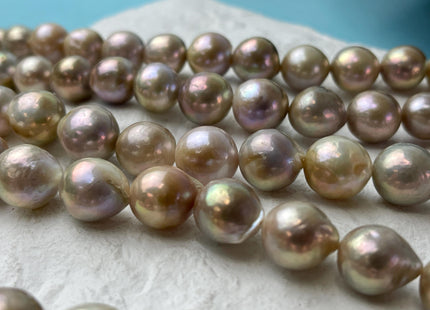 10-13 mm AAA Natural Mauve Pink Seaweed Baroque Freshwater Pearl Beads Natural Large Baroque Edison Pearl With Iridescent Color #P2989