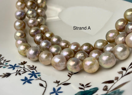 10-13 mm AAA Natural Mauve Pink Seaweed Baroque Freshwater Pearl Beads Natural Large Baroque Edison Pearl With Iridescent Color #P2989