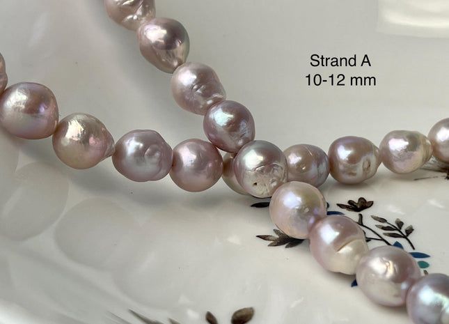 10-13 mm AAA Very Rare Natural Mauve Pink Freshwater Baroque/Edison Pearl Beads High Luster Genuine Purple Baroque Edison Pearl Beads #P2991