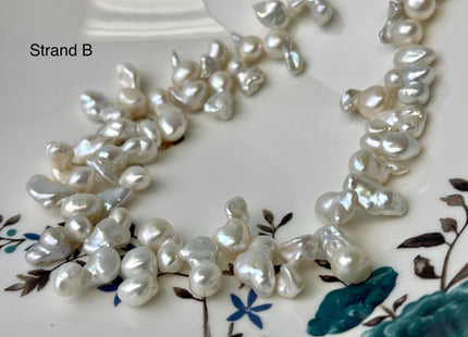 6-9x8-20 mm AAA Natural White Keshi Freshwater Pearl Beads Top Drilled Genuine Natural White Keshi Freshwater Pearl Beads #P2992