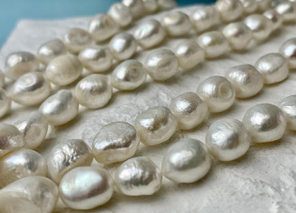 10-11x11-14 mm Natural White Large Rice Nugget Freshwater Pearl Beads Genuine Natural White Freshwater Pearl Rice Nuggets B Grade #P2994