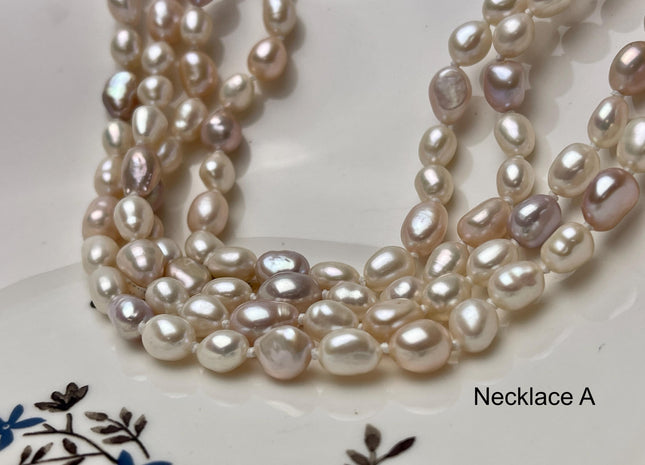 64 Inches 4-8 mm AAA Natural White Potato Freshwater Pearl Necklace Bridal Pearl Necklace Genuine Pearl Long Necklaces #P2980
