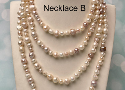 64 Inches 4-8 mm AAA Natural White Potato Freshwater Pearl Necklace Bridal Pearl Necklace Genuine Pearl Long Necklaces #P2980
