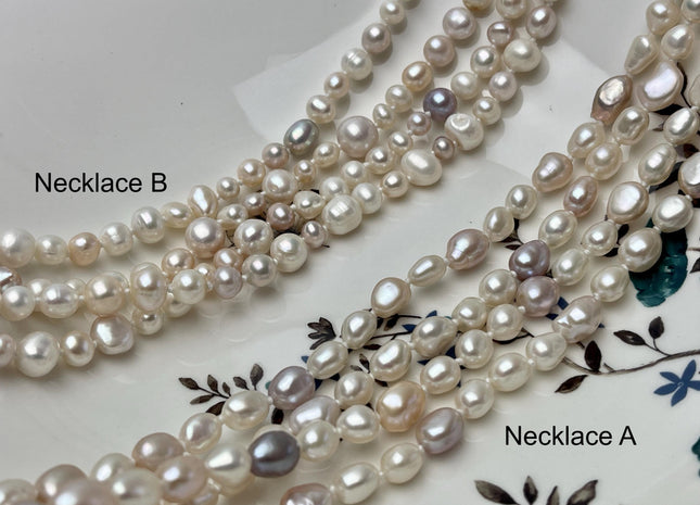 64 Inches 4-8 mm AAA Natural White Potato Freshwater Pearl Necklace Bridal Pearl Necklace Genuine Pearl Long Necklaces #P2980