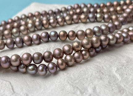 7 mm AA Pinkish Gray Color Potato Freshwater Pearl Beads Genuine High Luster Gray Freshwater Pearl Beads #P2999