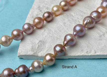 9-11 mm AAA Rare Mixed Natural Mauve Pink Baroque Edison Pearl Genuine High Luster Edison Pearl With Iridescent Color 33-36 Pieces #P2982