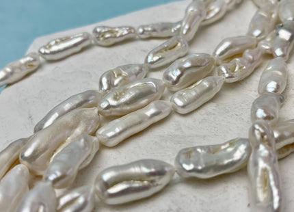 7-10x18-30 mm Natural White Biwa Stick Freshwater Pearls Genuine Natural White Stick Pearls Natural Freshwater Pearl Beads #P3157