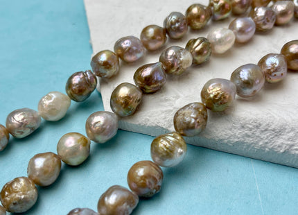 9-10 mm AAA Natural Mauve Seaweed Pink With Iridescent Color Baroque Pearl Beads Rare High Luster Genuine Edison Baroque Pearls #P3154