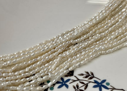 2x3-4 mm Natural White Rice Nugget Tiny Freshwater Seed Pearls Tiny Freshwater Pearl Beads Genuine Natural Rice Freshwater Pearls #P3149