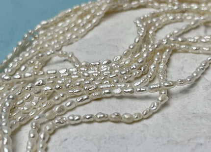 2x3-4 mm Natural White Rice Nugget Tiny Freshwater Seed Pearls Tiny Freshwater Pearl Beads Genuine Natural Rice Freshwater Pearls #P3149