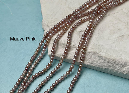 2.5-3 mm AAA Natural Mauve Pink Off Round Freshwater Seed Pearls Genuine Very Rare High Luster Tiny Round Pearl #P3167