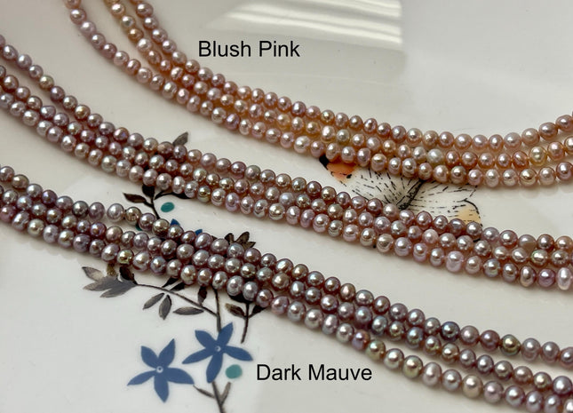 2.5-3 mm AAA Natural Mauve Pink Off Round Freshwater Seed Pearls Genuine Very Rare High Luster Tiny Round Pearl #P3167