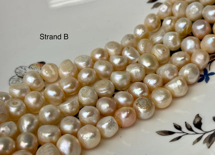 10-11 mm Natural Light Peach Pink Color Potato Nugget Freshwater Pearl Beads Genuine Pink Freshwater Pearl #P3008