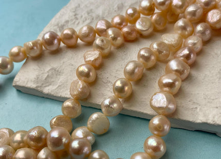 10-11 mm Natural Light Peach Pink Color Potato Nugget Freshwater Pearl Beads Genuine Pink Freshwater Pearl #P3008