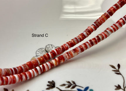 5mm AAA Natural Orange Red Purple Spiny Oyster Shell Heishi Rondelle Shape Genuine Beautiful Natural Spiny Oyster Beads 16 Inch Strand #4279