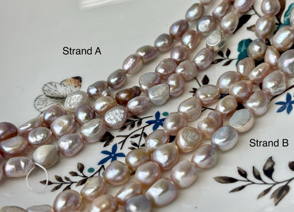 8x9-11 mm AAA Natural Mauve Pink Color Rice Nugget Freshwater Pearl Beads Genuine High Luster And Smooth Freshwater Pearls #P3009