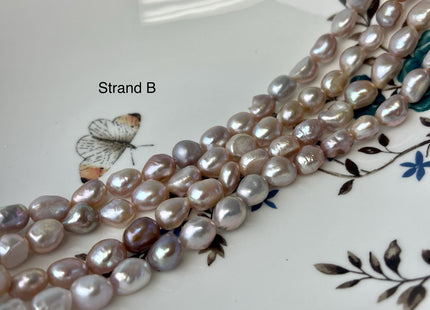 8x9-11 mm AAA Natural Mauve Pink Color Rice Nugget Freshwater Pearl Beads Genuine High Luster And Smooth Freshwater Pearls #P3009