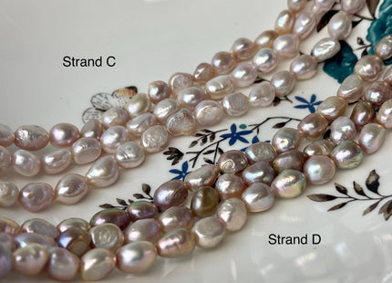 8x9-11 mm AAA Natural Mauve Pink Color Rice Nugget Freshwater Pearl Beads Genuine High Luster And Smooth Freshwater Pearls #P3009