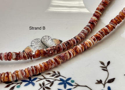 6mm AAA Natural Orange Red Purple Spiny Oyster Shell Heishi Rondelle Shape Genuine Beautiful Natural Spiny Oyster Beads 16 Inch Strand #4718