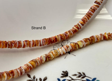 6mm AAA Natural Orange Red Purple Spiny Oyster Shell Heishi Rondelle Shape Genuine Beautiful Natural Spiny Oyster Beads 16 Inch Strand #4719