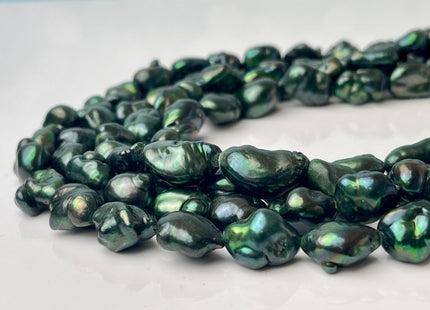 10x12-13 mm Rare Olive Green Keshi Nugget Freshwater Pearl Beads Center Drilled Genuine Keshi Pearl #P2976