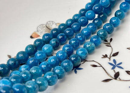 8mm Smooth Round Natural Apatite Gemstone Beads Natural Smooth Round Apatite Beads #4721