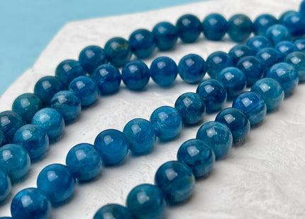 8mm Smooth Round Natural Apatite Gemstone Beads Natural Smooth Round Apatite Beads #4721