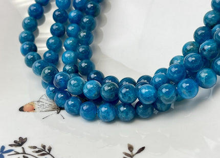 8mm Smooth Round Natural Apatite Gemstone Beads Natural Smooth Round Apatite Beads #4721