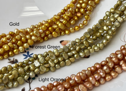 4-5mm Pink Green Champagne Gold Peacock Copper Brown Color Small Potato Nugget Freshwater Pearl Beads Genuine Tiny Pearl Beads #824