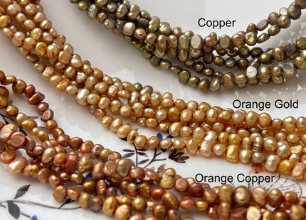 4-5mm Pink Green Champagne Gold Peacock Copper Brown Color Small Potato Nugget Freshwater Pearl Beads Genuine Tiny Pearl Beads #824