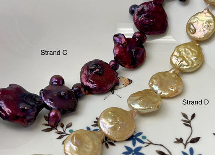 18-21 mm Gray Burgundy Purple Orange Champagne Color Large Jumbo Coin Freshwater Pearls Genuine Large Freshwater Coin Pearl Beads #P3172