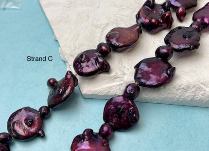 18-21 mm Gray Burgundy Purple Orange Champagne Color Large Jumbo Coin Freshwater Pearls Genuine Large Freshwater Coin Pearl Beads #P3172