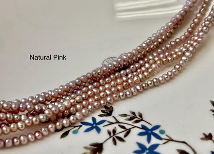 3.5-4 mm AA Natural Pink OR Natural Mauve Pink Potato Freshwater Pearls Bridal Pearls Natural Freshwater Genuine Pearl Beads #P3179