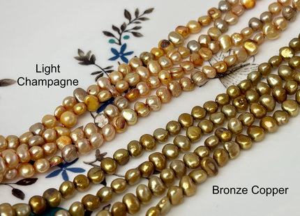 4-5mm Pink Green Champagne Gold Peacock Copper Brown Color Small Potato Nugget Freshwater Pearl Beads Genuine Tiny Pearl Beads #824