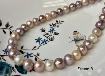 10-13 mm AAA Natural Multi White Pink Freshwater Baroque/Edison Pearl Beads Off Round Shape Genuine Edison Freshwater Pearl #P3049