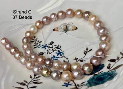 10-13 mm AAA Natural Multi White Pink Freshwater Baroque/Edison Pearl Beads Off Round Shape Genuine Edison Freshwater Pearl #P3049