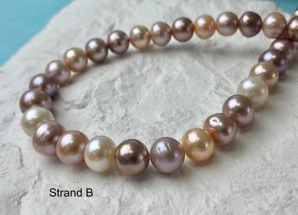 10-13 mm AAA Natural Multi White Pink Freshwater Baroque/Edison Pearl Beads Off Round Shape Genuine Edison Freshwater Pearl #P3049