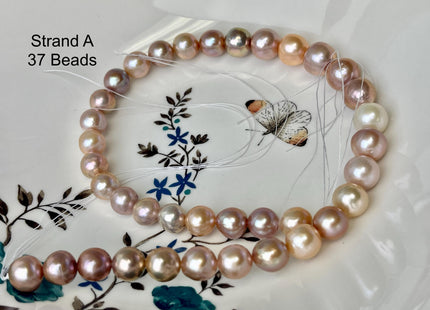10-13 mm AAA Natural Multi White Pink Freshwater Baroque/Edison Pearl Beads Off Round Shape Genuine Edison Freshwater Pearl #P3049