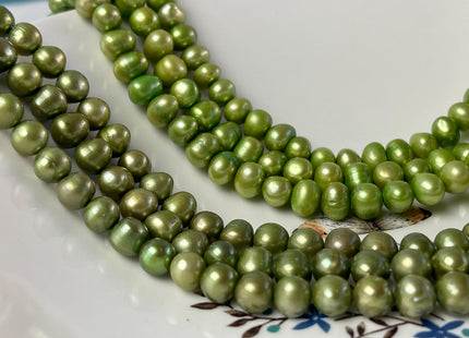 8-9 mm AA Light Green Color Potato Freshwater Pearl Beads Genuine Cultured Freshwater Pearl Beads #P3013