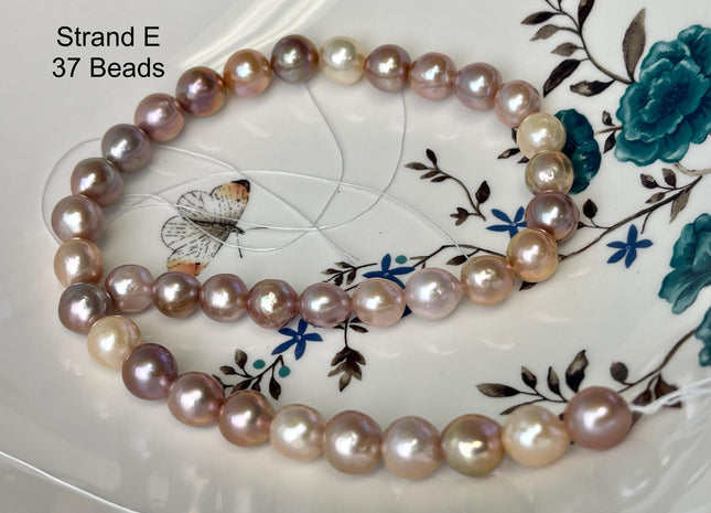 10-13 mm AAA Natural Multi White Pink Freshwater Baroque/Edison Pearl Beads Off Round Shape Genuine Edison Freshwater Pearl #P3049