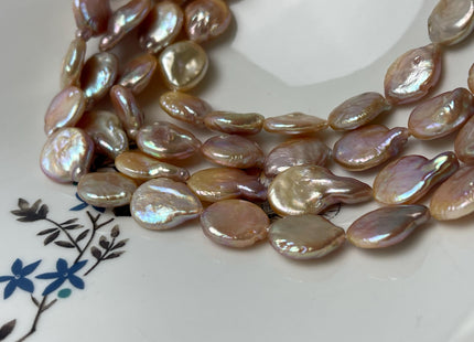 12-12.5 mm Natural Mixed Mauve Pink Freshwater Coin Pearl Genuine Natural Small Tear Drop Coin Pearls Beads #P3015