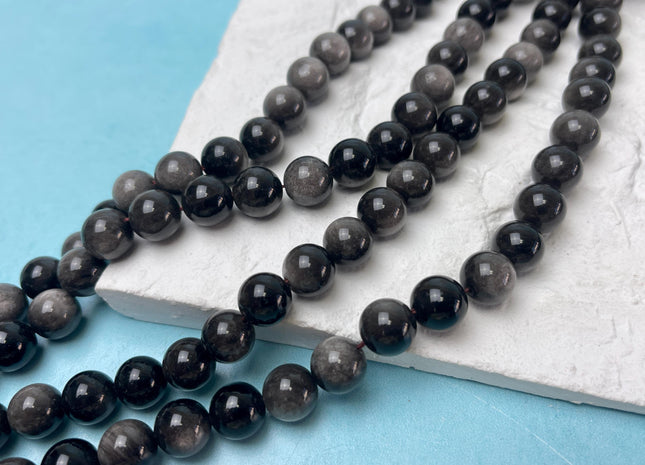10 mm AAA Smooth Round Silvery Gray Black Eagle Eye Gemstones Natural Color Top Quality Round Eagle Eye Gemstone Loose Beads #4691
